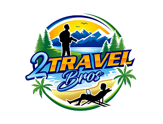 2 Travel Bros logo design by haze
