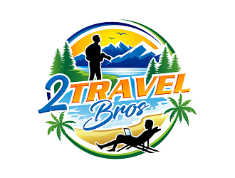 2 Travel Bros logo design by haze
