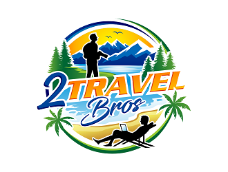 2 Travel Bros logo design by haze