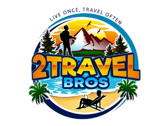 2 Travel Bros logo design by DreamLogoDesign
