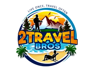 2 Travel Bros logo design by DreamLogoDesign