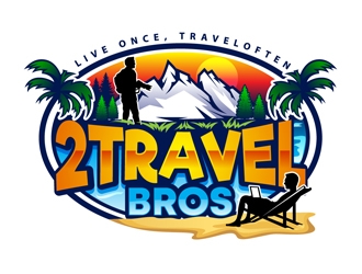2 Travel Bros logo design by DreamLogoDesign