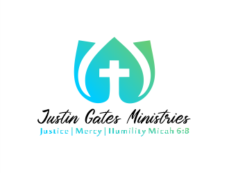 Justin Gates Ministries    Justice | Mercy | Humility   Micah 6:8 logo design by Gwerth