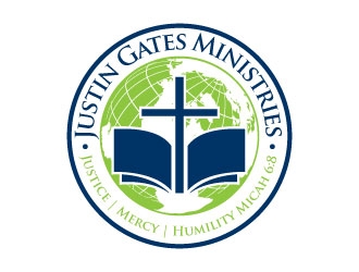 Justin Gates Ministries    Justice | Mercy | Humility   Micah 6:8 logo design by J0s3Ph