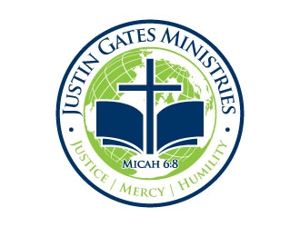 Justin Gates Ministries    Justice | Mercy | Humility   Micah 6:8 logo design by J0s3Ph