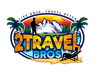 2 Travel Bros logo design by DreamLogoDesign