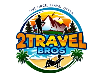 2 Travel Bros logo design by DreamLogoDesign