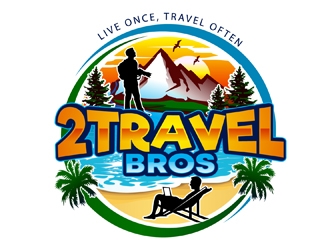 2 Travel Bros logo design by DreamLogoDesign