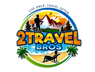2 Travel Bros logo design by DreamLogoDesign