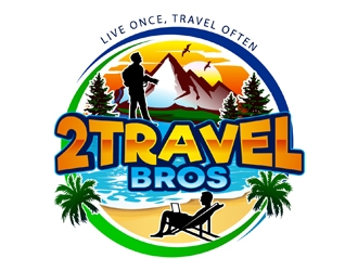 2 Travel Bros logo design by DreamLogoDesign
