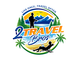 2 Travel Bros logo design by haze