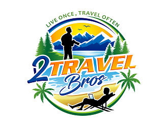 2 Travel Bros logo design by haze