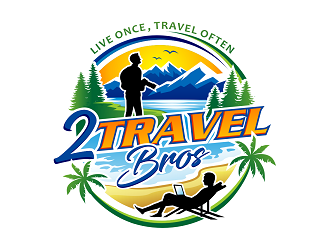 2 Travel Bros logo design by haze