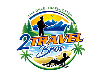 2 Travel Bros logo design by haze