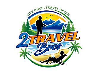 2 Travel Bros logo design by haze
