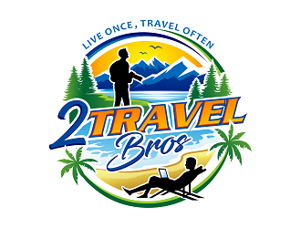 2 Travel Bros logo design by haze