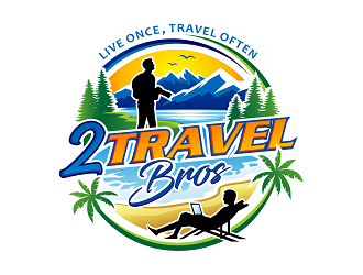 2 Travel Bros logo design by haze
