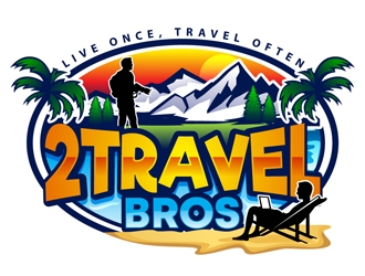 2 Travel Bros logo design by DreamLogoDesign