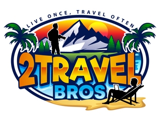 2 Travel Bros logo design by DreamLogoDesign