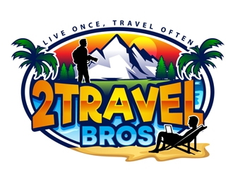 2 Travel Bros logo design by DreamLogoDesign