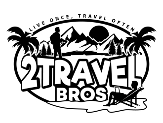 2 Travel Bros logo design by DreamLogoDesign