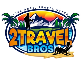 2 Travel Bros logo design by DreamLogoDesign