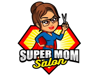 Super Mom Salon logo design by DreamLogoDesign