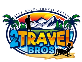 2 Travel Bros logo design by DreamLogoDesign