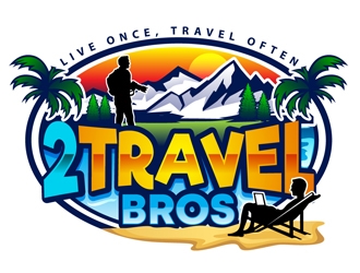 2 Travel Bros logo design by DreamLogoDesign