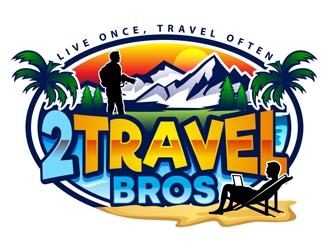 2 Travel Bros logo design by DreamLogoDesign
