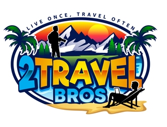 2 Travel Bros logo design by DreamLogoDesign