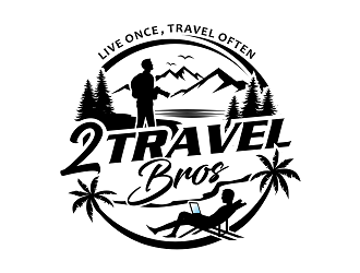 2 Travel Bros logo design by haze