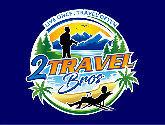 2 Travel Bros logo design by haze