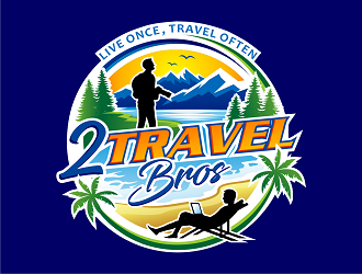 2 Travel Bros logo design by haze
