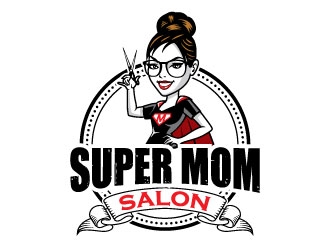 Super Mom Salon logo design by invento