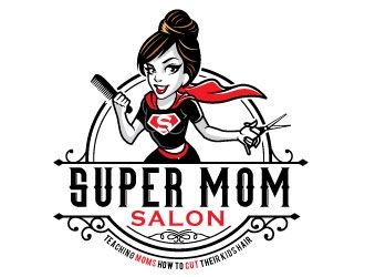 Super Mom Salon logo design by invento