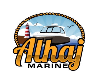AlHaj Marine logo design by AamirKhan