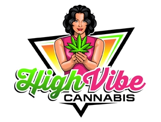 high vibe cannabis  logo design by MAXR