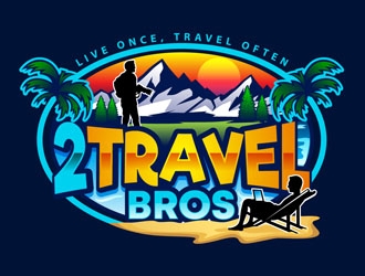 2 Travel Bros logo design by DreamLogoDesign