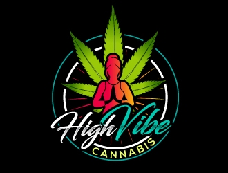 high vibe cannabis  logo design by Suvendu