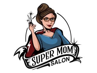 Super Mom Salon logo design by veron