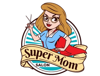 Super Mom Salon logo design by Suvendu