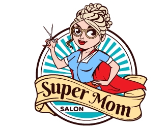 Super Mom Salon logo design by Suvendu