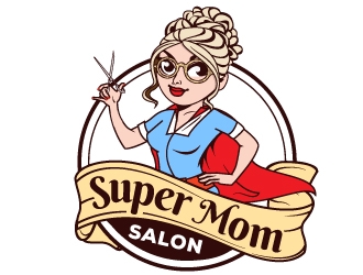 Super Mom Salon logo design by Suvendu