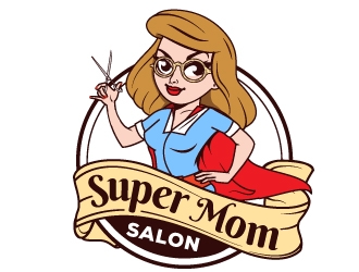 Super Mom Salon logo design by Suvendu