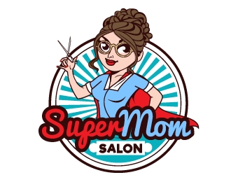 Super Mom Salon logo design by Suvendu