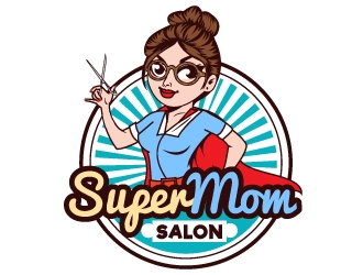 Super Mom Salon logo design by Suvendu