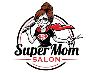 Super Mom Salon logo design by invento