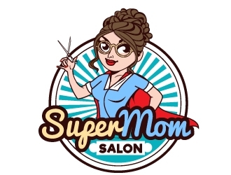 Super Mom Salon logo design by Suvendu