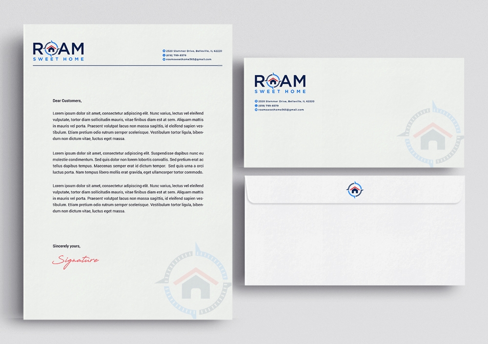 Roam Sweet Home logo design by KHAI